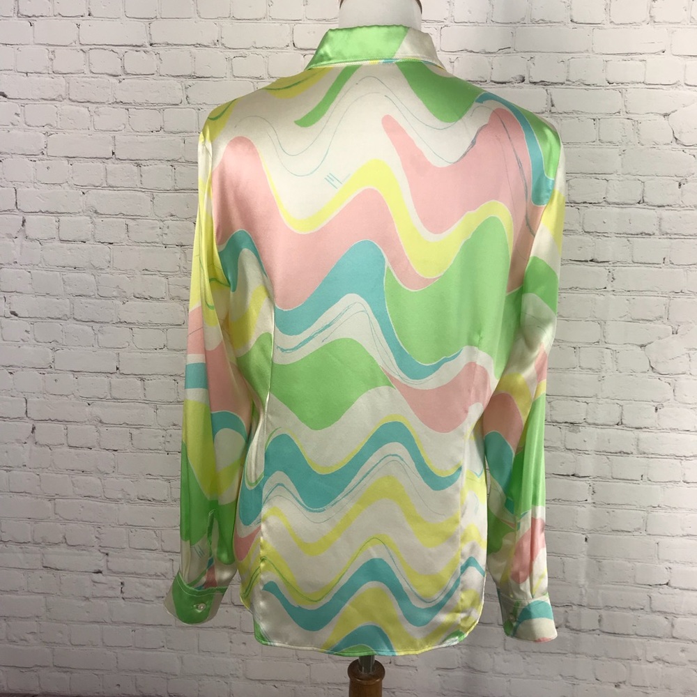 Vintage Hippie Disco Button Down Top Size M/L - Picture 2 of 5